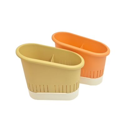 Desktop plastic chopstick cage cutlery storage rack, household kitchen drain chopstick tube, grid creative ventilation PP chopstick tube