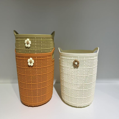 8286-1 Anti Cloth Pattern Circular Storage Basket